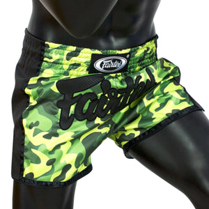 FAIRTEX SLIM CUT MUAY THAI SHORTS - BS1710 - Green Camo