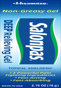 Salonpas Deep Relieving Gel 8-Hour Fast-Acting Pain Relief - 2.75 oz Tube