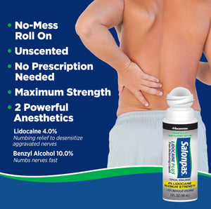 Salonpas Lidocaine Plus Pain Relieving Liquid Roll On - 3 Ounce Roll On