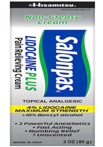 Salonpas Lidocaine Plus Pain Relieving Cream - 3.0 oz