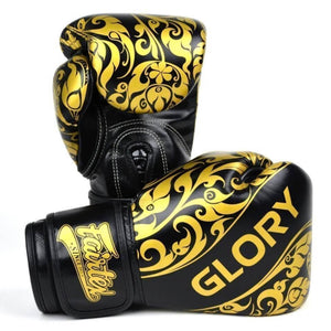 Fairtex "Glory" Hook & Loop Tribal Boxing Gloves - Genuine Leather - BGVG2