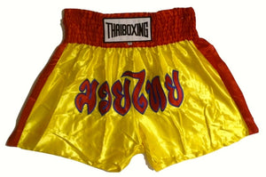 MUAY KICKBOXING "THAI BOXING" SHORTS -TBS-YELLOW/RED