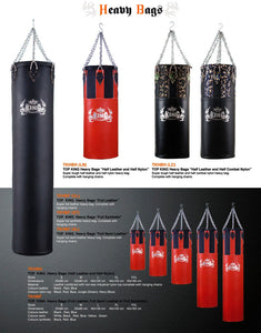  TOP KING "FULL LEATHER" HEAVY BAG -TKHBF-GL-Black