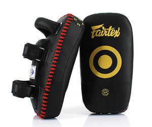 Fairtex Muay Thai Kickboxing Lightweight Thai Pads - KPLC5 - Black/Gold - Sold as a Pair