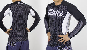 FAIRTEX NEW LONGSLEEVE RASHGUARD - RG4 - BLACK/WHITE