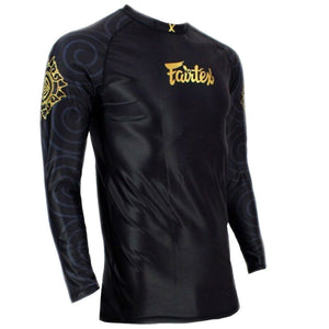 Fairtex Long Sleeve Grappling Rash Guard - RG6 - 80% nylon and 20% spandex for a comfortable tight fit