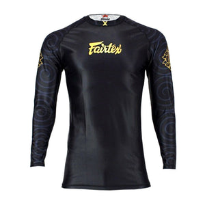 Fairtex Long Sleeve Grappling Rash Guard - RG6 - 80% nylon and 20% spandex for a comfortable tight fit