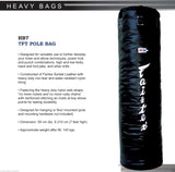 Fairtex 7ft Pole Bag - HB7 (UnFilled)- heavy duty non-tear and water resistant nylon lining